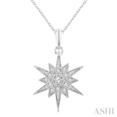 1/4 Ctw Round Cut Diamond Star Pendant With Chain in 10K White Gold