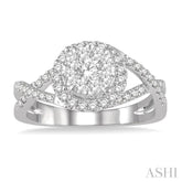3/4 Ctw Lovebright Round Cut Diamond Engagement Ring in 14K White Gold