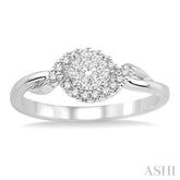 1/5 Ctw Lovebright Round Cut Diamond Engagement Ring in 14K White Gold