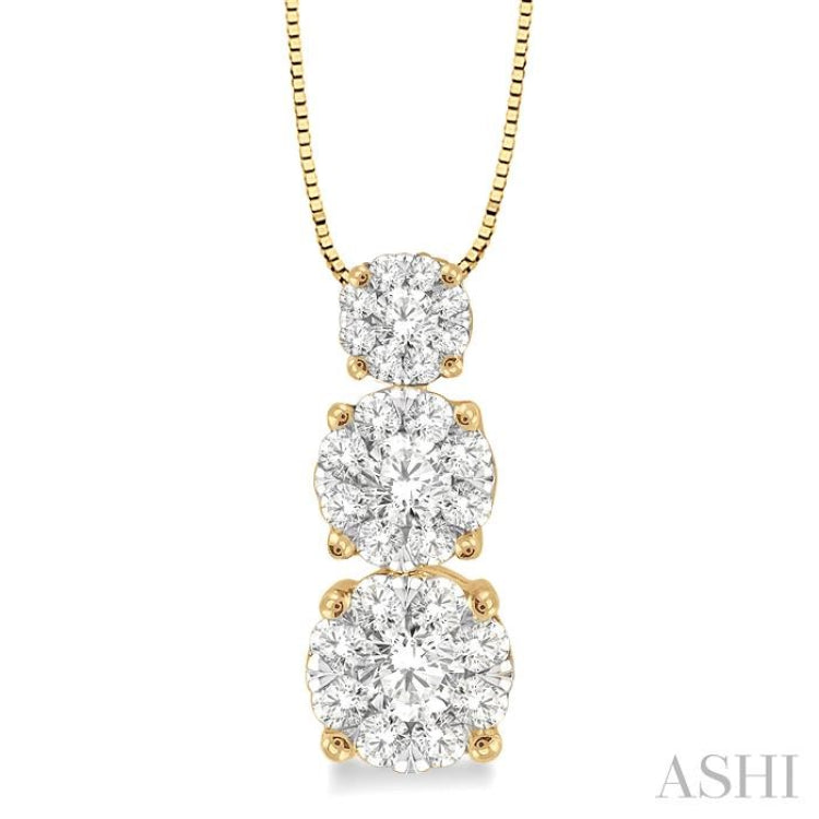 1/3 Ctw Diamond Lovebright Pendant in 14K Yellow and White Gold with Chain 1/3 Ctw Diamond Lovebright Pendant in 14K Yellow and White Gold with Chain