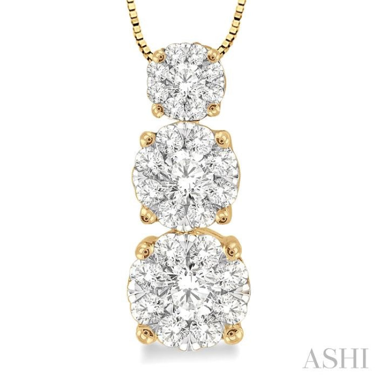1/3 Ctw Diamond Lovebright Pendant in 14K Yellow and White Gold with Chain 1/3 Ctw Diamond Lovebright Pendant in 14K Yellow and White Gold with Chain