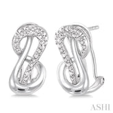 1/20 Ctw Round Cut Diamond Earrings in Sterling Silver