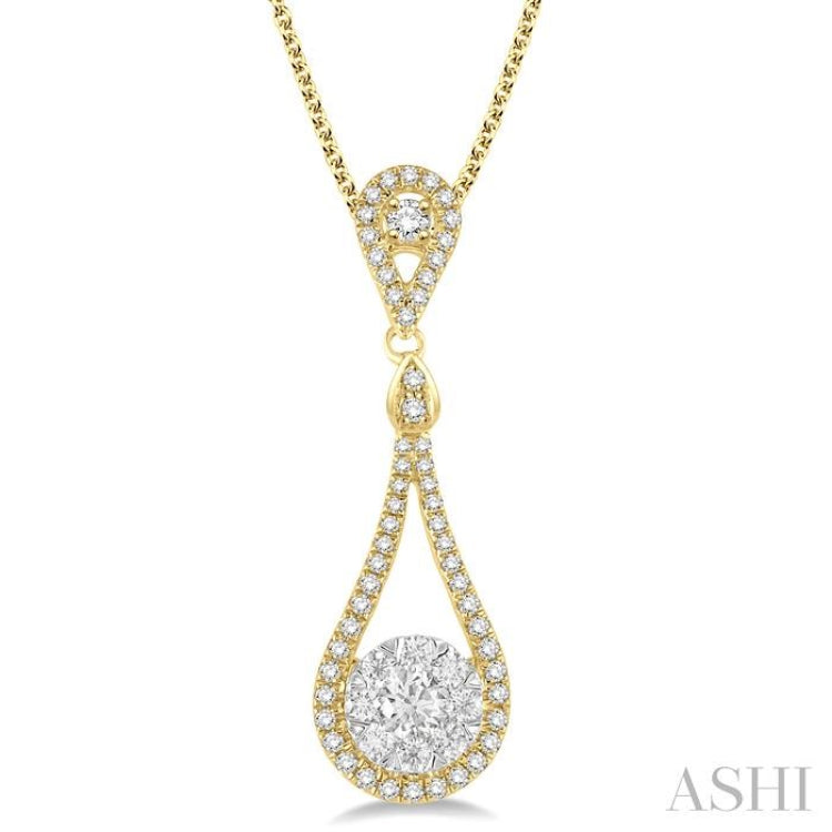 3/4 Ctw Diamond Lovebright Pendant in 14K Yellow and White Gold with Chain 3/4 Ctw Diamond Lovebright Pendant in 14K Yellow and White Gold with Chain
