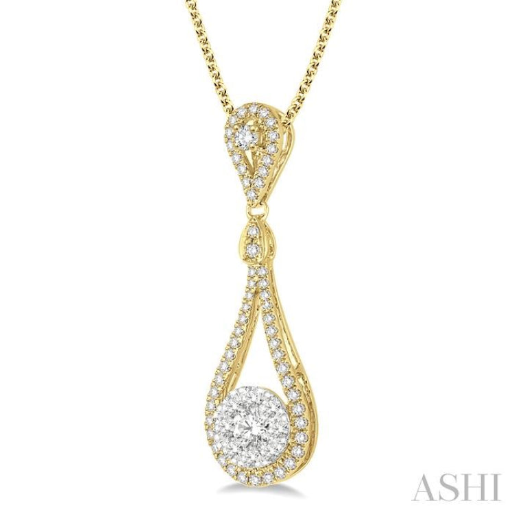 3/4 Ctw Diamond Lovebright Pendant in 14K Yellow and White Gold with Chain 3/4 Ctw Diamond Lovebright Pendant in 14K Yellow and White Gold with Chain