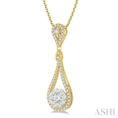 3/4 Ctw Diamond Lovebright Pendant in 14K Yellow and White Gold with Chain 3/4 Ctw Diamond Lovebright Pendant in 14K Yellow and White Gold with Chain