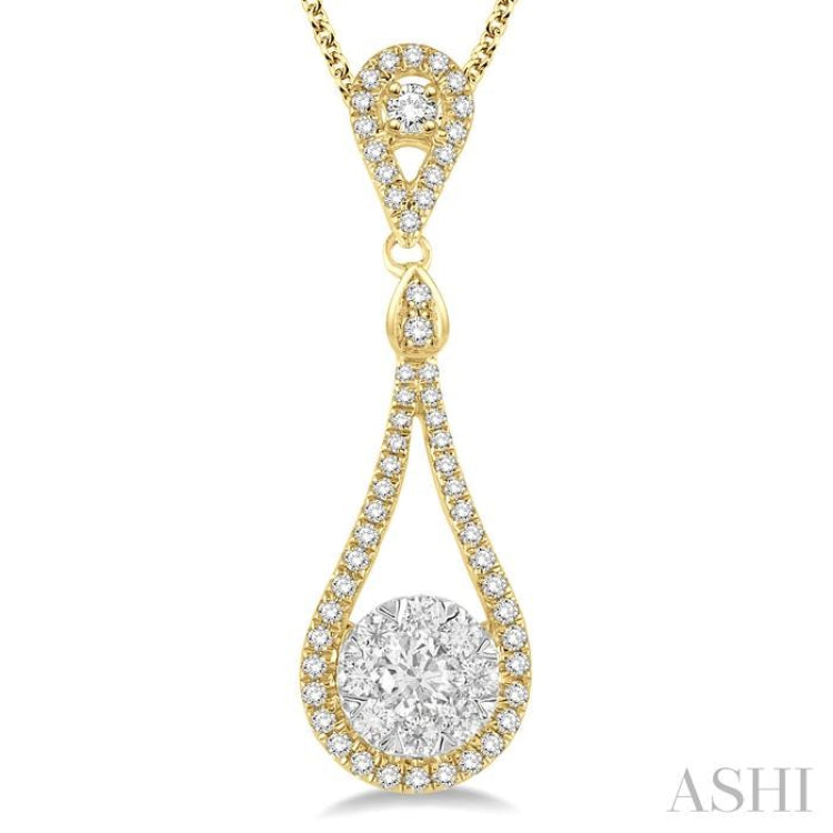3/4 Ctw Diamond Lovebright Pendant in 14K Yellow and White Gold with Chain 3/4 Ctw Diamond Lovebright Pendant in 14K Yellow and White Gold with Chain
