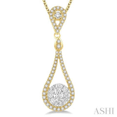 3/4 Ctw Diamond Lovebright Pendant in 14K Yellow and White Gold with Chain 3/4 Ctw Diamond Lovebright Pendant in 14K Yellow and White Gold with Chain