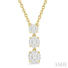 1/3 Ctw Round Cut Lovebright Diamond Layered Pendant With Chain in 14K Yellow Gold 1/3 Ctw Round Cut Lovebright Diamond Layered Pendant With Chain in 14K Yellow Gold