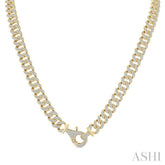 8 Ctw Round Cut Diamond Cuban Link Necklace in 14K Yellow Gold
