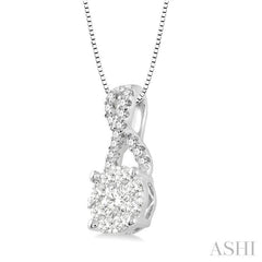 1/2 Ctw Lovebright Round Cut Diamond Pendant in 14K White Gold with Chain 1/2 Ctw Lovebright Round Cut Diamond Pendant in 14K White Gold with Chain