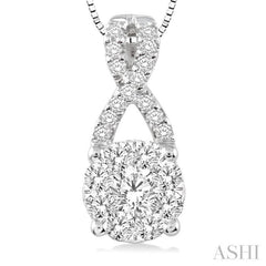 1/2 Ctw Lovebright Round Cut Diamond Pendant in 14K White Gold with Chain 1/2 Ctw Lovebright Round Cut Diamond Pendant in 14K White Gold with Chain