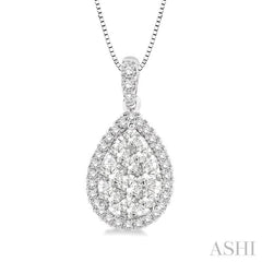 1/3 Ctw Pear Shape Diamond Lovebright Pendant in 14K White Gold with Chain 1/3 Ctw Pear Shape Diamond Lovebright Pendant in 14K White Gold with Chain