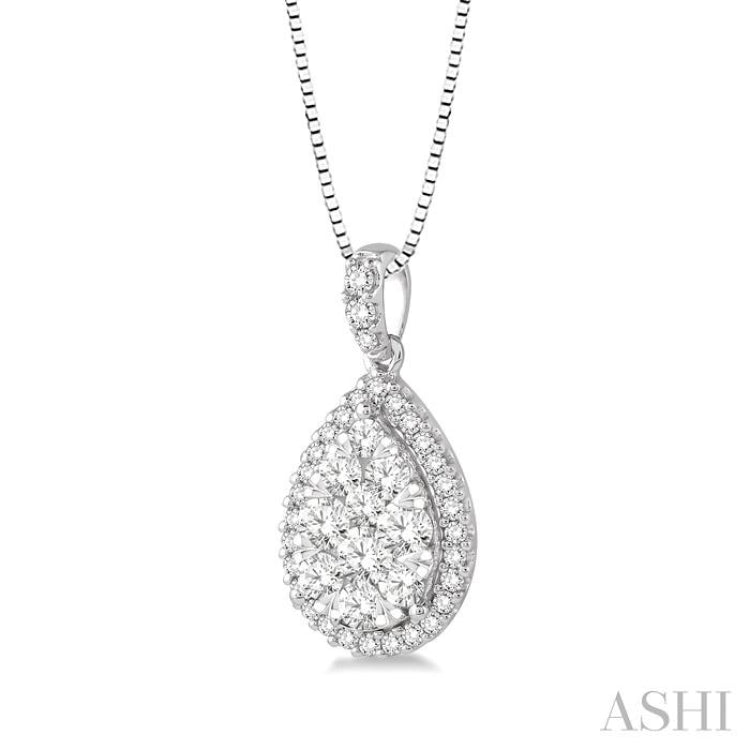 1/3 Ctw Pear Shape Diamond Lovebright Pendant in 14K White Gold with Chain 1/3 Ctw Pear Shape Diamond Lovebright Pendant in 14K White Gold with Chain