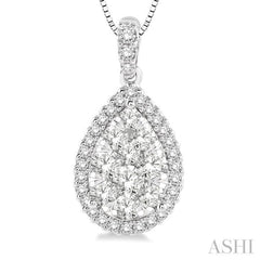 1/3 Ctw Pear Shape Diamond Lovebright Pendant in 14K White Gold with Chain 1/3 Ctw Pear Shape Diamond Lovebright Pendant in 14K White Gold with Chain