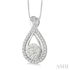 1/2 Ctw Lovebright Round Cut Diamond Pendant in 14K White Gold with Chain 1/2 Ctw Lovebright Round Cut Diamond Pendant in 14K White Gold with Chain