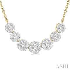 3/4 Ctw Round Cut Diamond Lovebright Necklace in 14K Yellow and White Gold 3/4 Ctw Round Cut Diamond Lovebright Necklace in 14K Yellow and White Gold