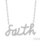 1/5 Ctw 'faith' Script Name Single Cut Diamond Necklace in 10K White Gold