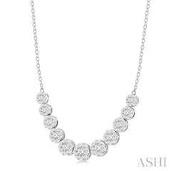 1 1/2 Ctw Round Cut Lovebright Diamond Necklace in 14K White Gold 1 1/2 Ctw Round Cut Lovebright Diamond Necklace in 14K White Gold