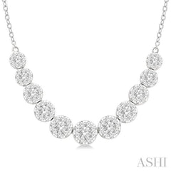 1 1/2 Ctw Round Cut Lovebright Diamond Necklace in 14K White Gold 1 1/2 Ctw Round Cut Lovebright Diamond Necklace in 14K White Gold