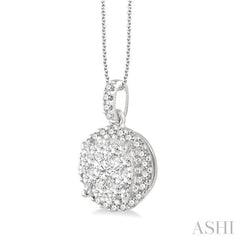 1 Ctw Lovebright Round Cut Diamond Pendant in 14K White Gold with Chain 1 Ctw Lovebright Round Cut Diamond Pendant in 14K White Gold with Chain