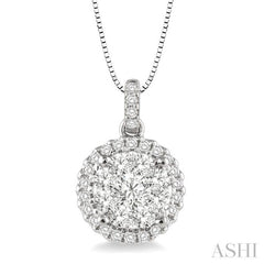 1/2 Ctw Lovebright Round Cut Diamond Pendant in 14K White Gold with Chain 1/2 Ctw Lovebright Round Cut Diamond Pendant in 14K White Gold with Chain