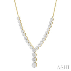 2 1/4 Ctw Lovebright Round Cut Diamond Necklace in 14K Yellow and White Gold 2 1/4 Ctw Lovebright Round Cut Diamond Necklace in 14K Yellow and White Gold