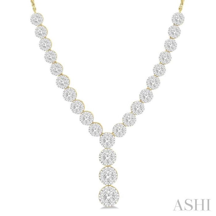 2 1/4 Ctw Lovebright Round Cut Diamond Necklace in 14K Yellow and White Gold 2 1/4 Ctw Lovebright Round Cut Diamond Necklace in 14K Yellow and White Gold