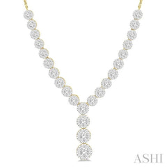 2 1/4 Ctw Lovebright Round Cut Diamond Necklace in 14K Yellow and White Gold 2 1/4 Ctw Lovebright Round Cut Diamond Necklace in 14K Yellow and White Gold