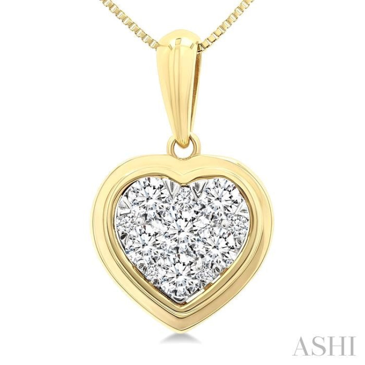 1/3 Ctw Lovebright Heart Round Cut Diamond Fashion Pendant With Chain in 14K Yellow and White Gold 1/3 Ctw Lovebright Heart Round Cut Diamond Fashion Pendant With Chain in 14K Yellow and White Gold