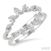 1/2 Ctw Pear, Marquise and Round Cut Diamond Insert Ring in 14K White Gold