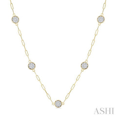 1 Ctw Lovebright Round Cut Diamond Paperclip Station Necklace in 14K Yellow and White Gold 1 Ctw Lovebright Round Cut Diamond Paperclip Station Necklace in 14K Yellow and White Gold