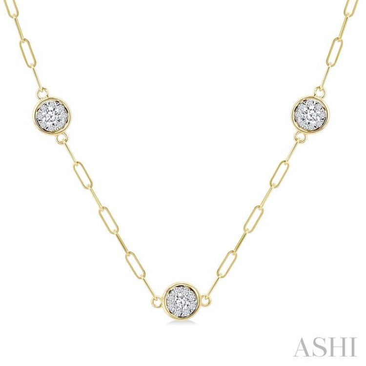 1 Ctw Lovebright Round Cut Diamond Paperclip Station Necklace in 14K Yellow and White Gold 1 Ctw Lovebright Round Cut Diamond Paperclip Station Necklace in 14K Yellow and White Gold