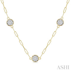 1 Ctw Lovebright Round Cut Diamond Paperclip Station Necklace in 14K Yellow and White Gold 1 Ctw Lovebright Round Cut Diamond Paperclip Station Necklace in 14K Yellow and White Gold