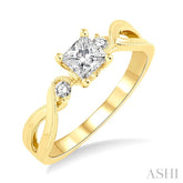 1/20 Ctw Diamond Semi-Mount Engagement Ring in 14K Yellow Gold