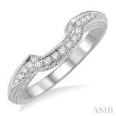 1/10 Ctw Round Cut Diamond Matching Wedding Band in 14K White Gold