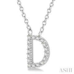 1/20 Ctw Initial 'D' Round Cut Diamond Pendant With Chain in 10K White Gold 1/20 Ctw Initial 'D' Round Cut Diamond Pendant With Chain in 10K White Gold