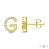 1/8 Ctw Initial 'G' Single Cut Diamond Earrings in 10K Yellow Gold