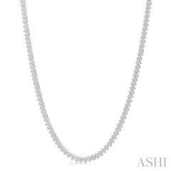3 Ctw Chevron Round Cut Diamond Tennis Necklace in 14K White Gold 3 Ctw Chevron Round Cut Diamond Tennis Necklace in 14K White Gold