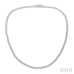 3 Ctw Chevron Round Cut Diamond Tennis Necklace in 14K White Gold 3 Ctw Chevron Round Cut Diamond Tennis Necklace in 14K White Gold