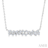 1/5 Ctw Scatter Baguette Cut Diamond Fashion Necklace in 14K White Gold
