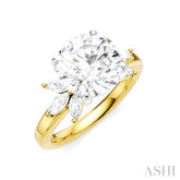 1/2 Ctw Akari Circular Shape Marquise and Round Cut Diamond Semi-Mount Engagement Ring in 14K Yellow and White Gold