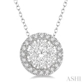 1/3 Ctw Lovebright Round Cut Diamond Pendant With Chain in 14K White Gold