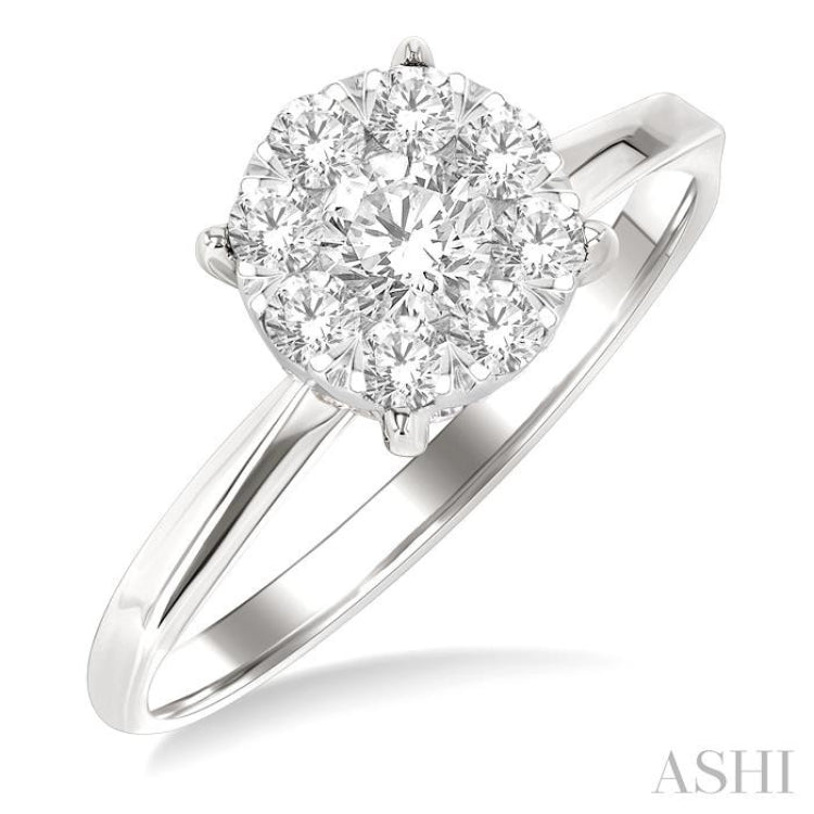 5/8 Ctw Circular Shape Lovebright Round Cut Diamond Engagement