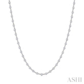 2 Ctw Bezel Set Round Cut Diamond Necklace in 14K White Gold