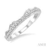 1/10 Ctw Round Cut Diamond Wedding Band in 14K White Gold