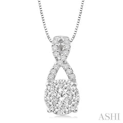 1/2 Ctw Lovebright Round Cut Diamond Pendant in 14K White Gold with Chain 1/2 Ctw Lovebright Round Cut Diamond Pendant in 14K White Gold with Chain