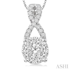 1/2 Ctw Lovebright Round Cut Diamond Pendant in 14K White Gold with Chain 1/2 Ctw Lovebright Round Cut Diamond Pendant in 14K White Gold with Chain