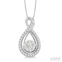 1/2 Ctw Lovebright Round Cut Diamond Pendant in 14K White Gold with Chain 1/2 Ctw Lovebright Round Cut Diamond Pendant in 14K White Gold with Chain