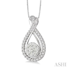 1/2 Ctw Lovebright Round Cut Diamond Pendant in 14K White Gold with Chain 1/2 Ctw Lovebright Round Cut Diamond Pendant in 14K White Gold with Chain