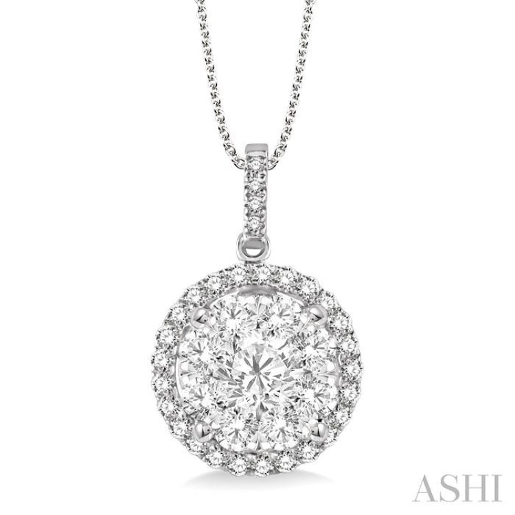 2 Ctw Lovebright Round Cut Diamond Pendant in 14K White Gold with Chain 2 Ctw Lovebright Round Cut Diamond Pendant in 14K White Gold with Chain